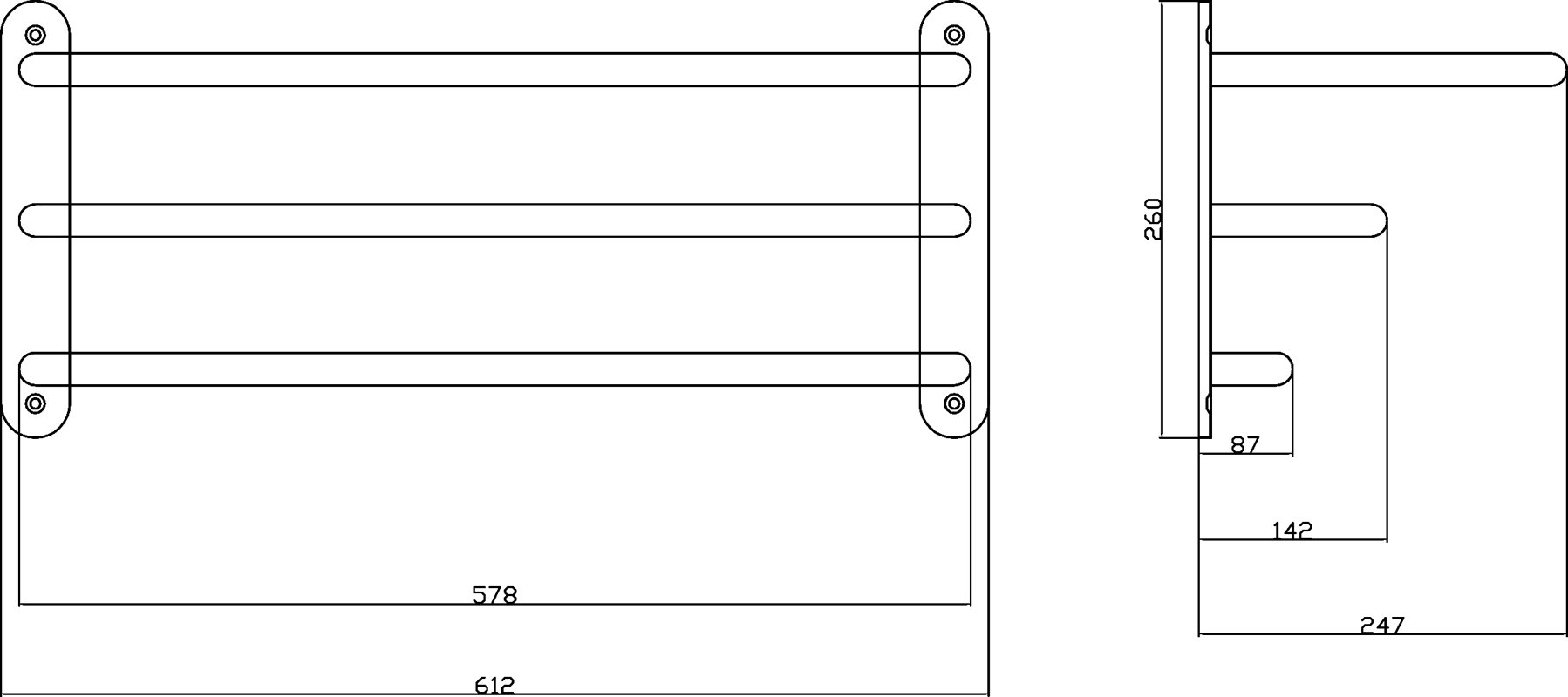 Hudson Reed Wall Mounted Towel Rack & Reviews Wayfair.co.uk